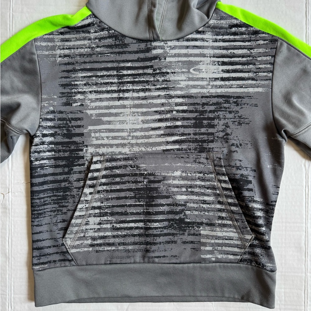 C9 by Champion Gray and Green Sporty Hoodie Sweatshirt with Pocket
